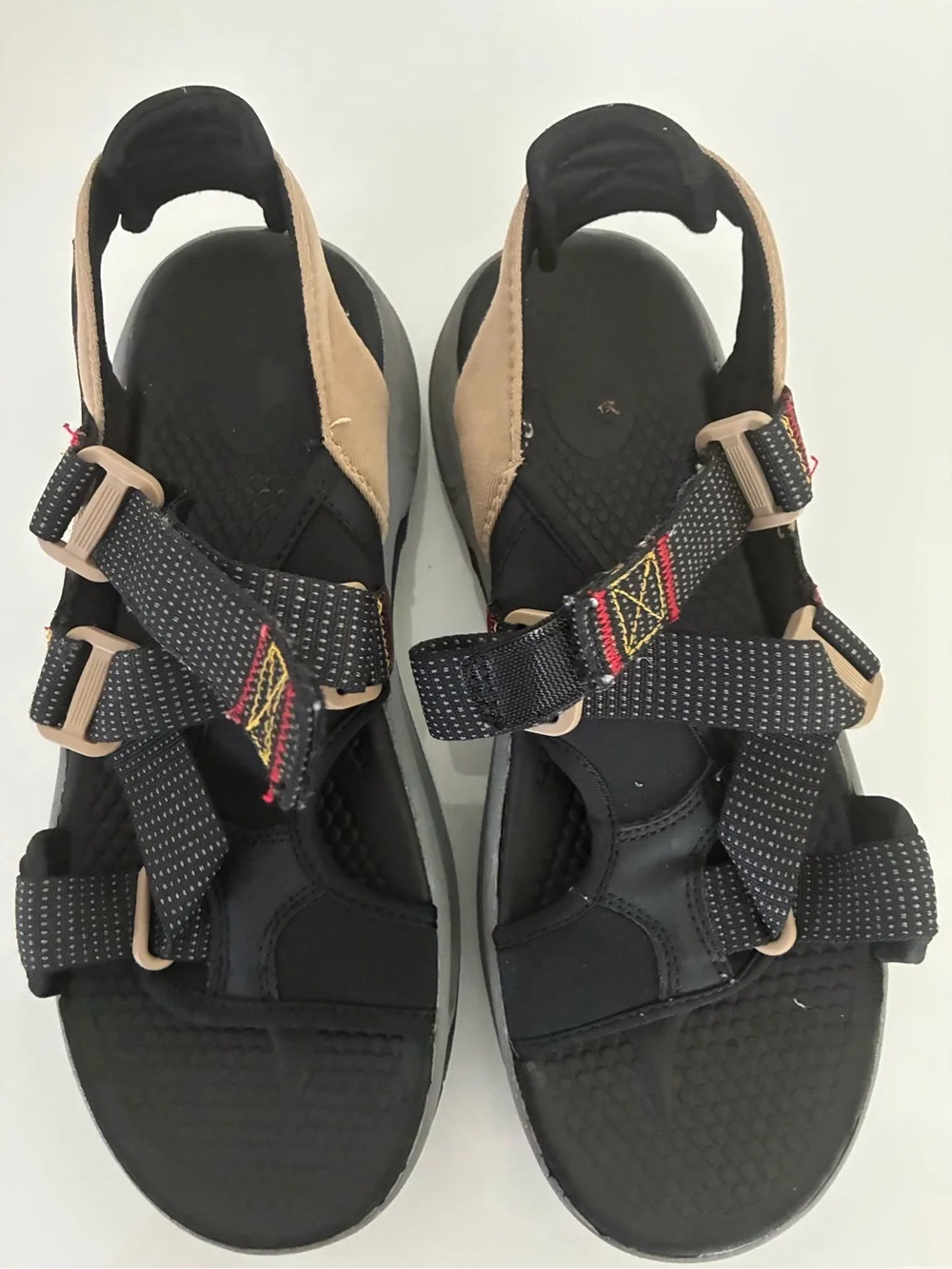 Ozark Trail Black Tan Strap Men's Outdoor Sandals
